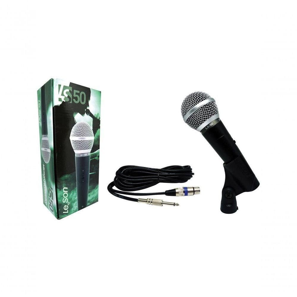 Microfone Com Fio Profissional Ls50 Com Cabo De 5 Metros Preto