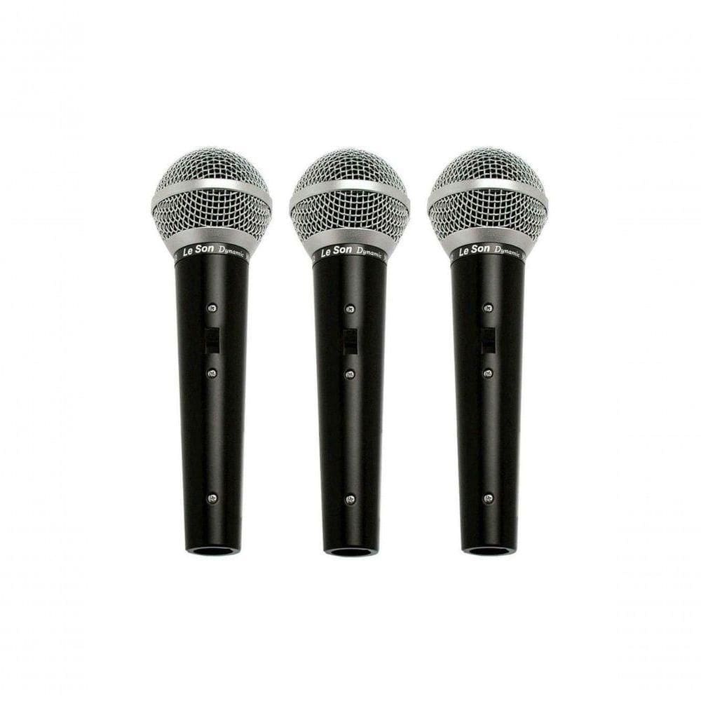 Microfone Ls 50 Dinamico Kit Com 3 Unidades