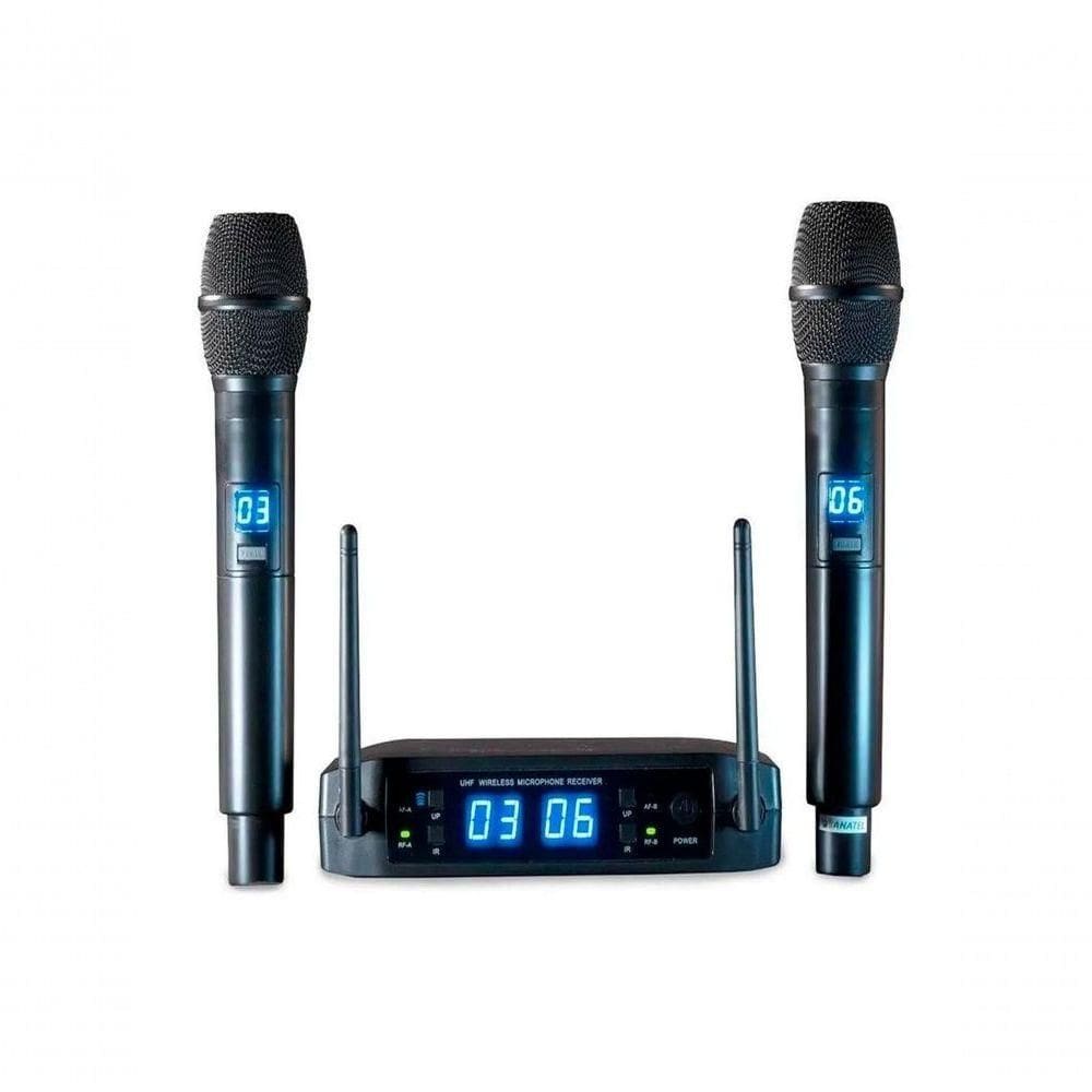 Microfone Sem Fio Digital Multifrequencia Ls916 Preto