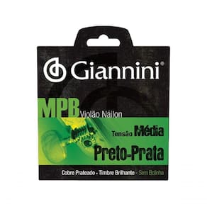 Corda Violao Giannini Genwbs Preto-prata Sem Bolinha