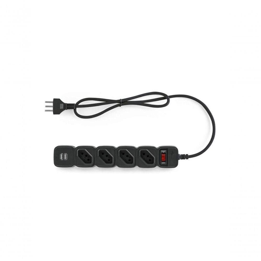 Protetor Eletrico Intelbras Epe204 4 Tomadas 2 Usb Preto