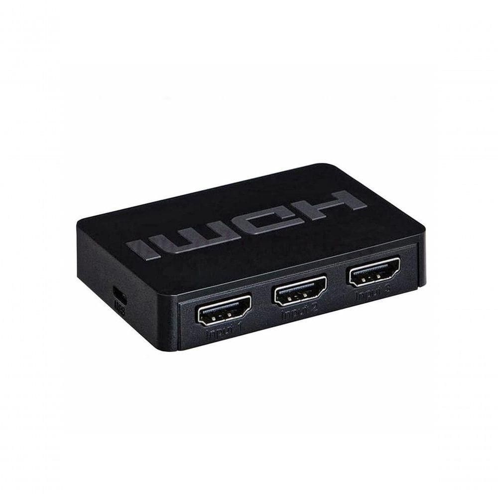 Chave Seletora Hdmi 3 Entradas 1 Saida Sem Controle Remoto