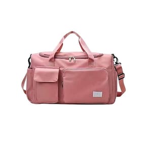 Bolsa De Academia Rosa Forrada Divisões E Bolsos Externos