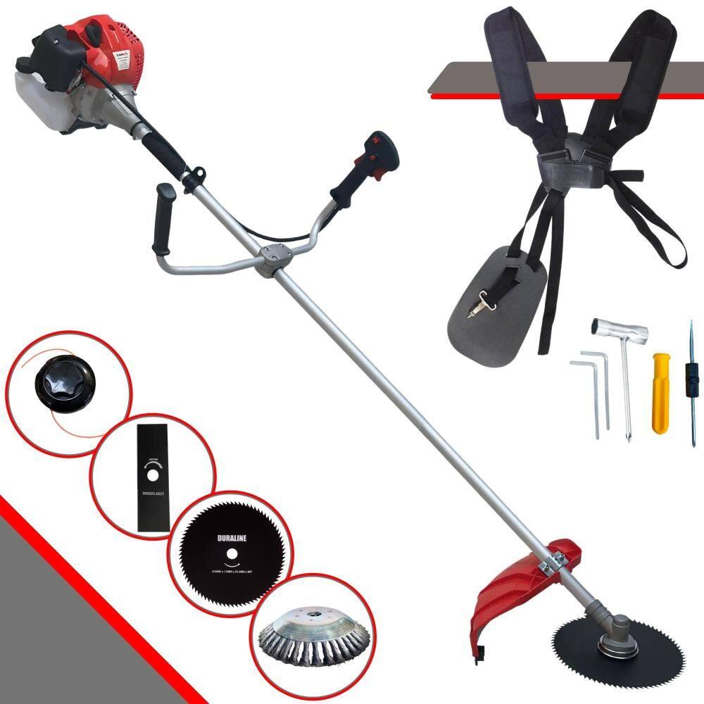 Roçadeira Multifuncional Anmax CG430P-TB 43cc 9.000rpm 2HP Com Carretel e Lâmina Facão + Lâmina 3 Pontas + Lâmina 80 Dentes + Disco Escova de Aço