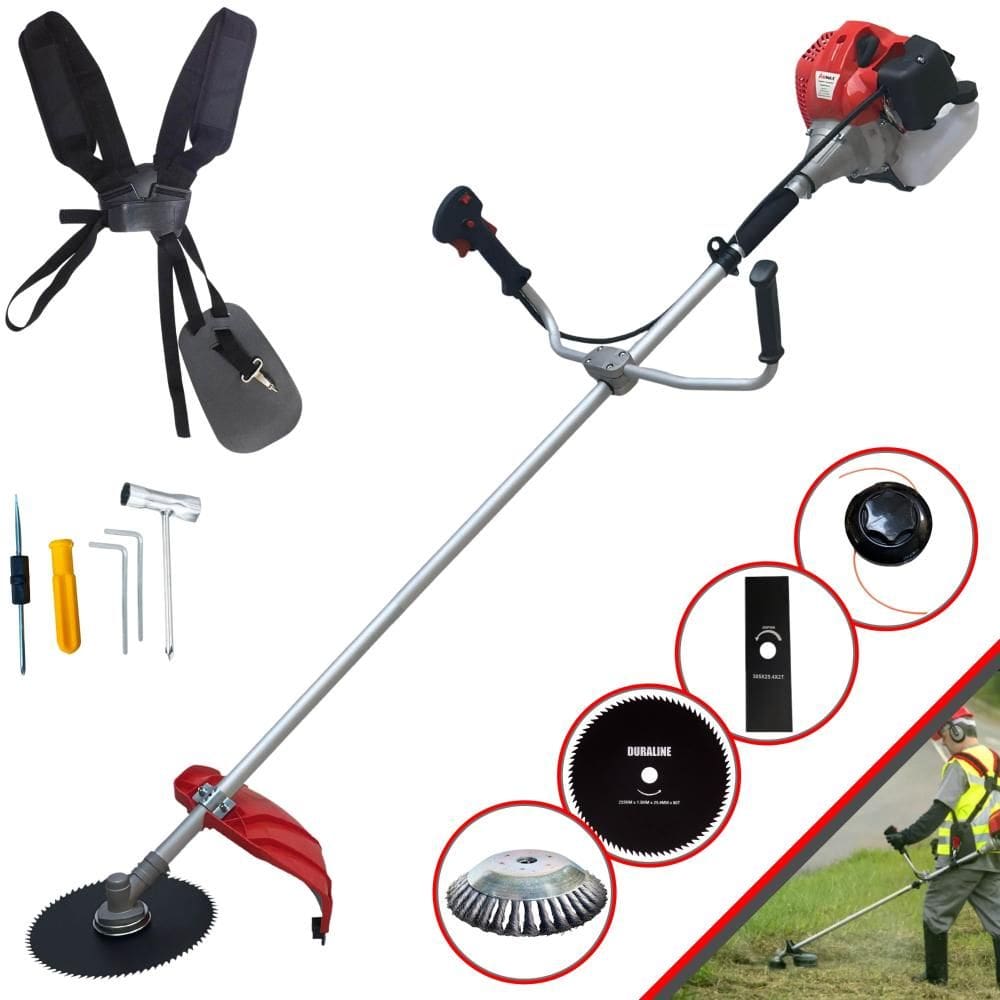 Roçadeira Profissional Anmax CG430P À Gasolina 43cc 2HP 5 Opções de Corte Com Lâmina 3 Pontas, Lâmina 80 Dentes e Escova de Aço EXTRA