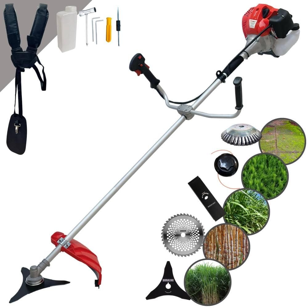 Roçadeira Profissional Anmax CG430P À Gasolina 2T 43cc 2HP 9.000rpm + EXTRA Faca 3 Pontas, Faca 40 Dentes de Vídea e Escova de Aço 38 Cerdas