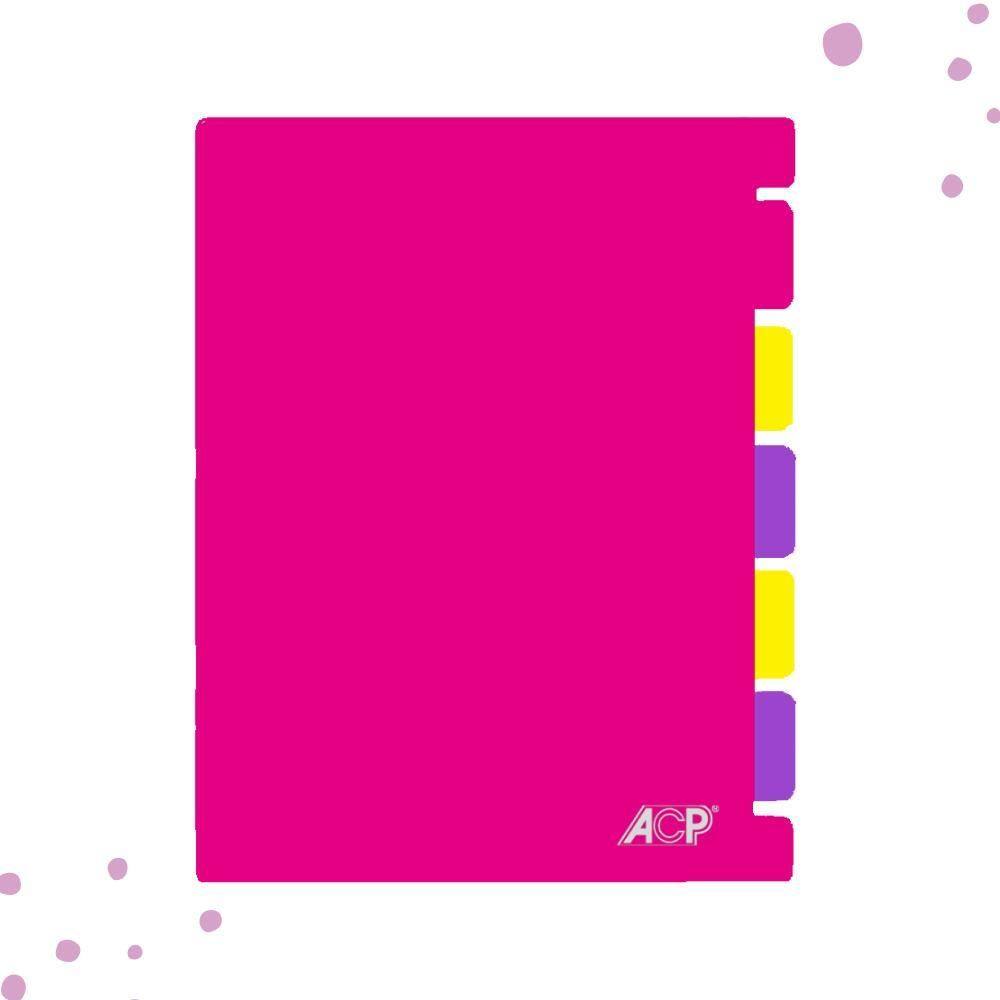 Capa E Contracapa C/5 Divisórias Acp Caderno Universitário