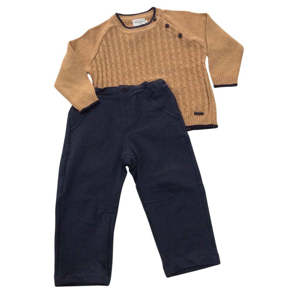 Conjunto infantil masc Noruega Marrom e Marinho