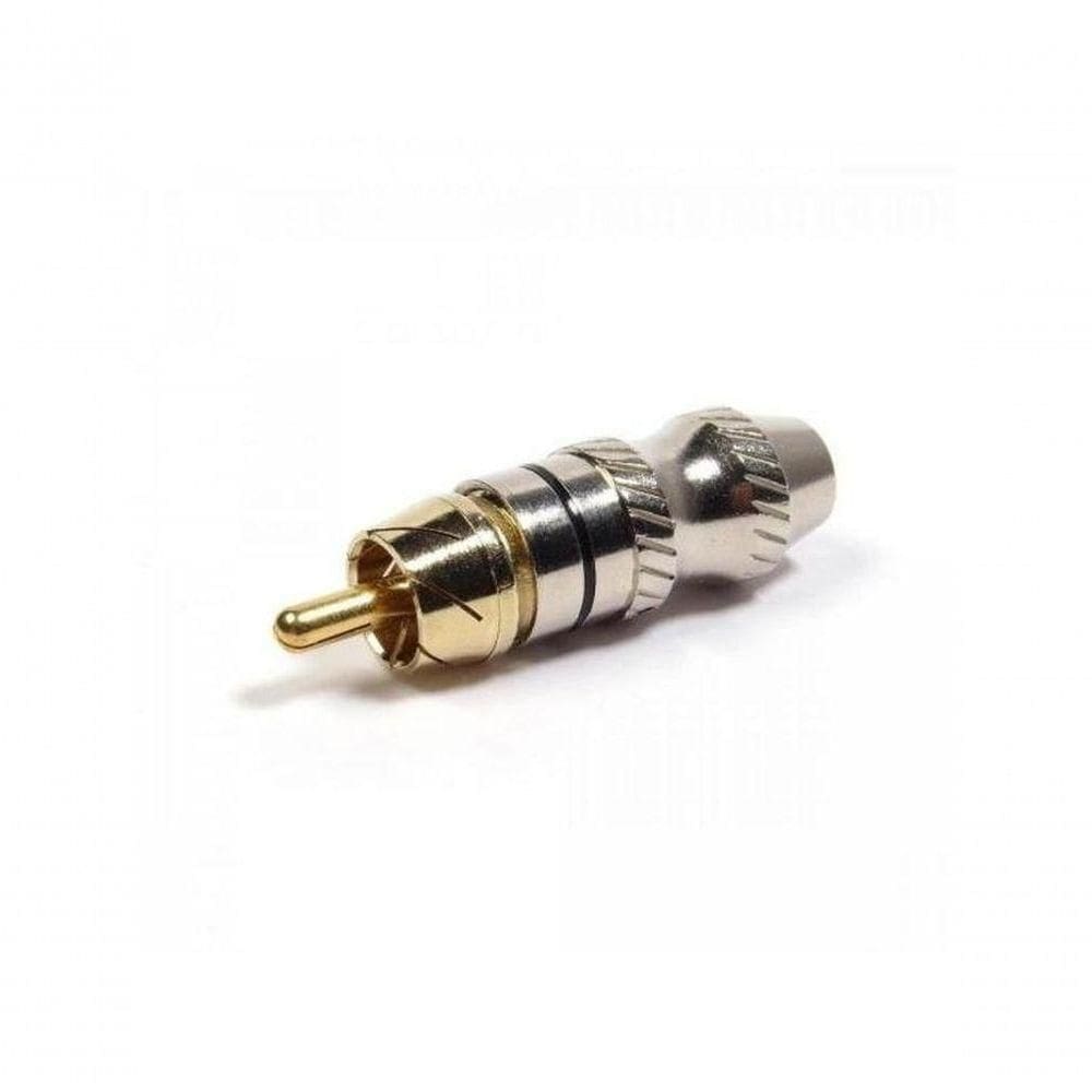 Plug Rca Metal Com Anel Preto Pgrc0028 Storm Pct 10