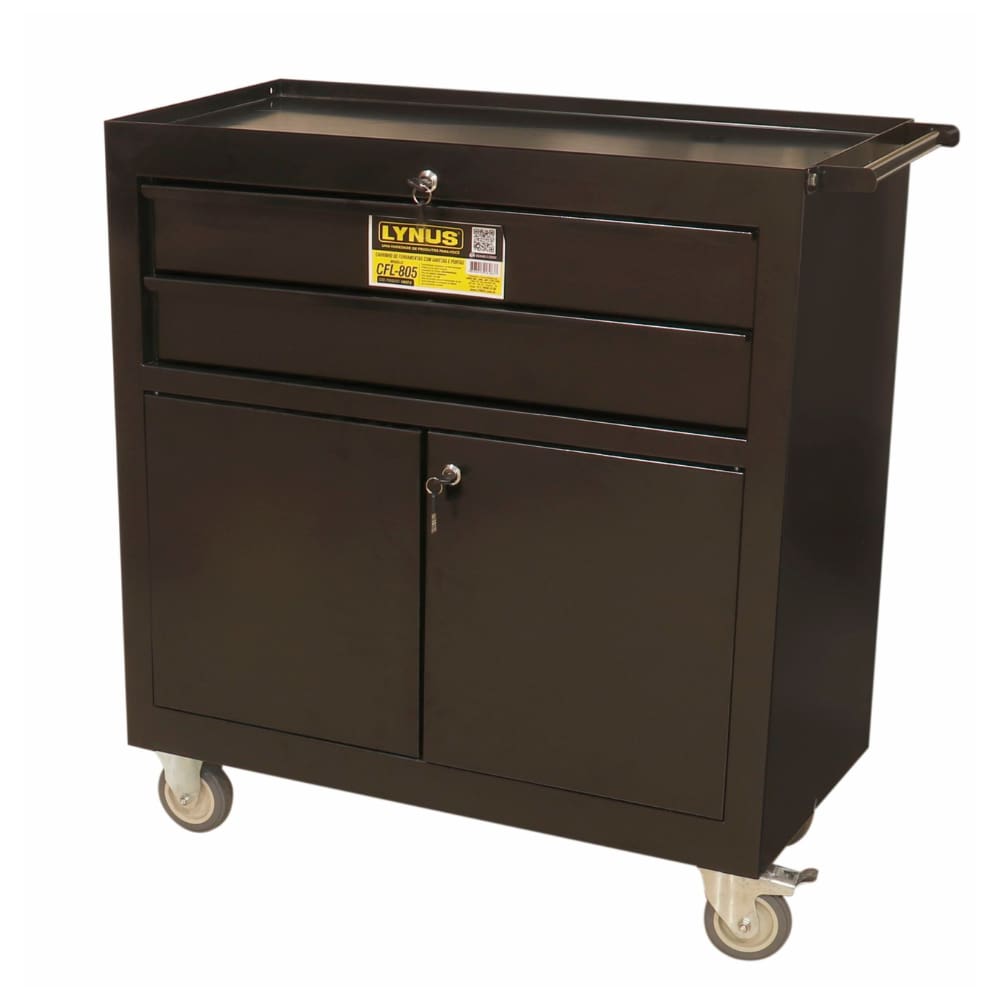 Carrinho para Ferramentas Fechado LYNUS com 2 Gavetas e Portas CFL805
