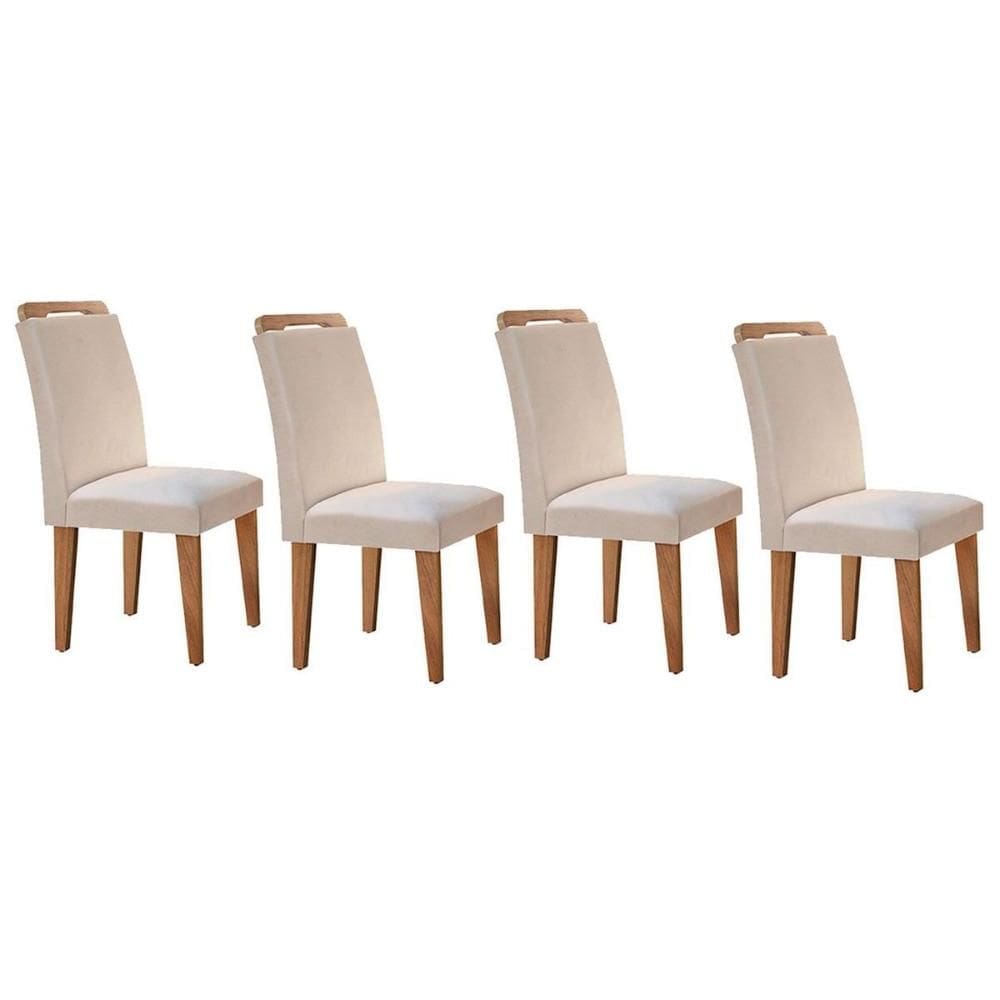 Cadeira Sala de Jantar Athenas Kit 4 Un Imbuia -Capuccino/Suede Creme - Rufato