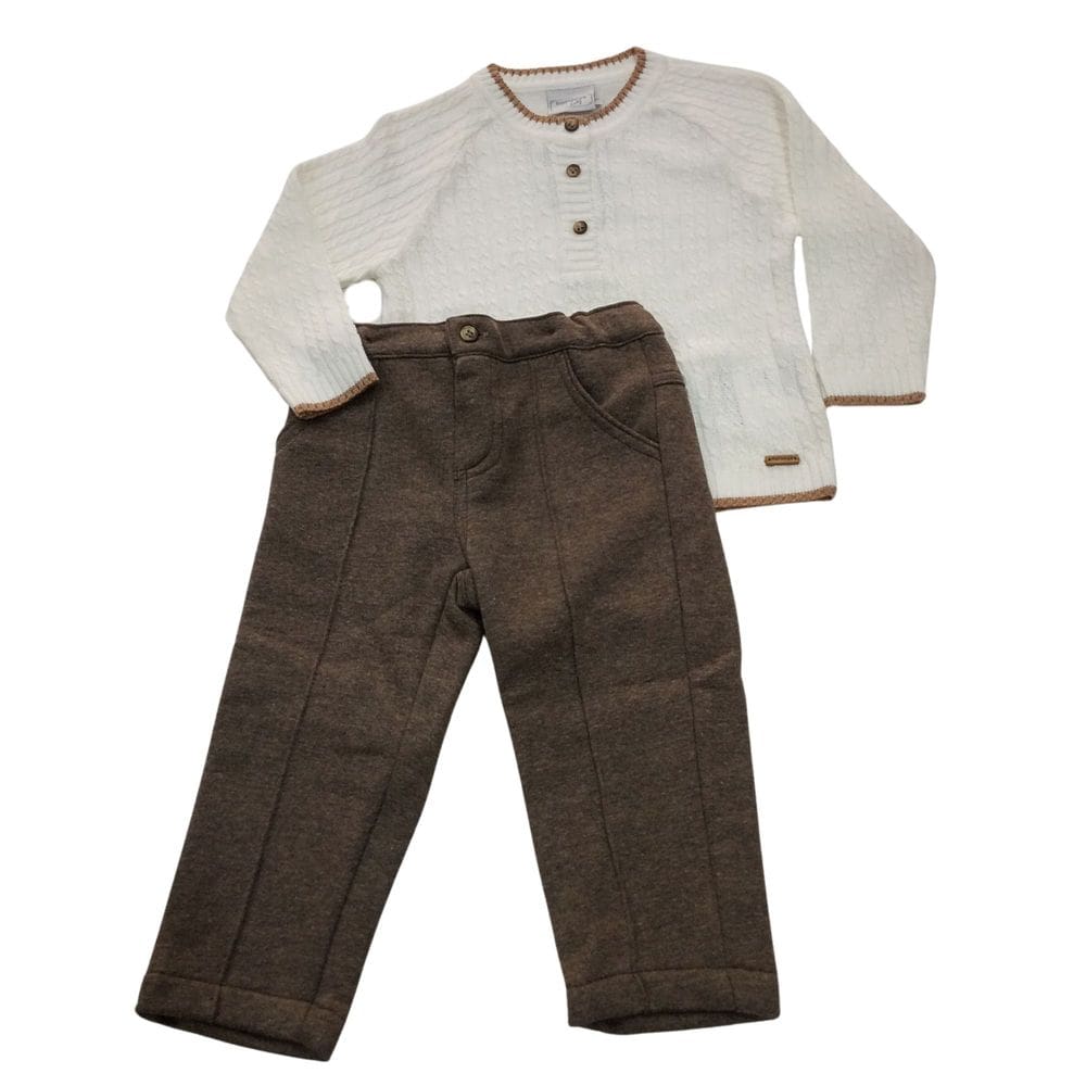 Conjunto infantil masc Noruega Off e chocolate