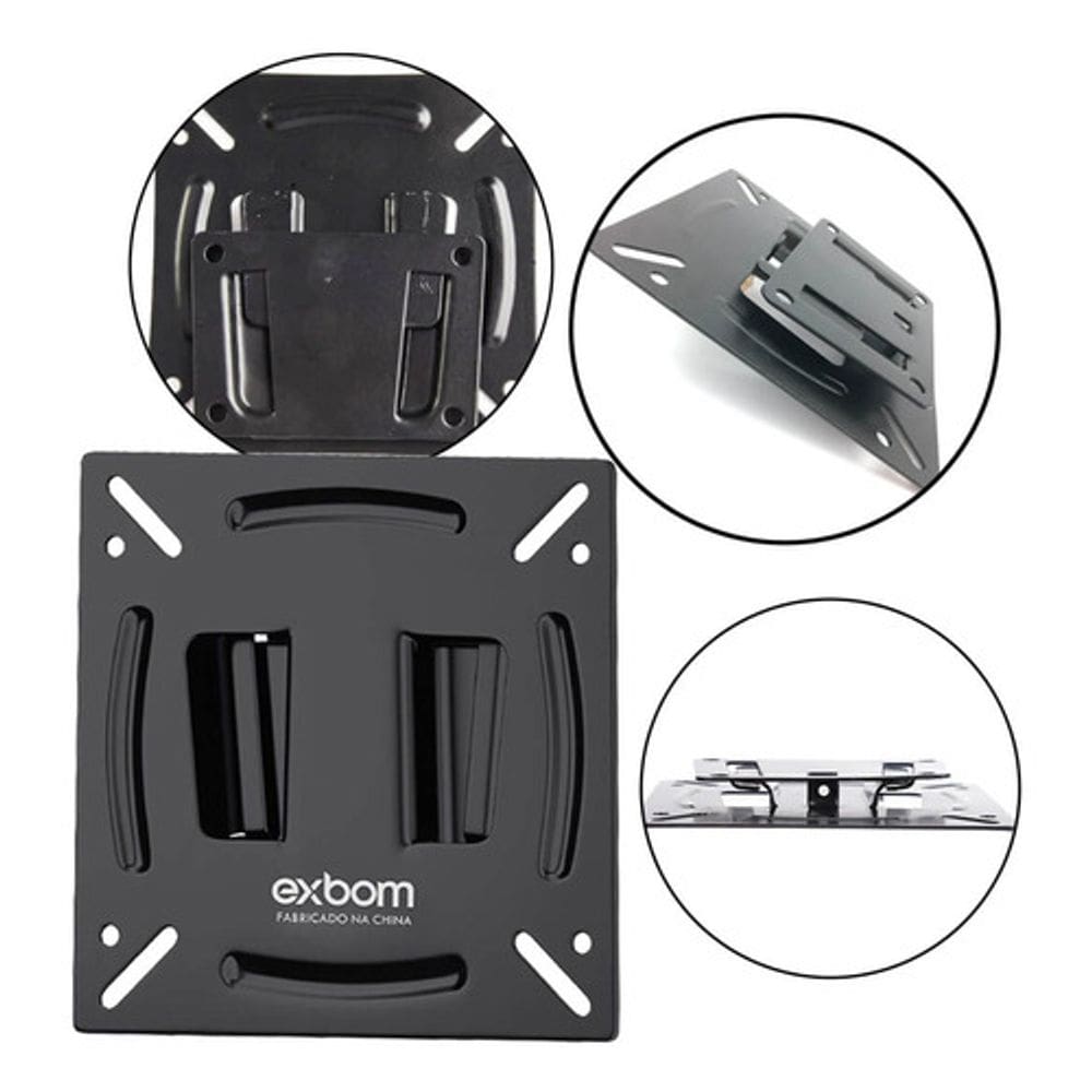 Suporte Fixo de Parede para TV 14” a 28” VESA 75x100, Aço Reforçado, Instalação Fácil