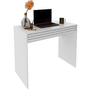 Escrivaninha Mesa de Escritório 90 cm 1 Gaveta Ripado