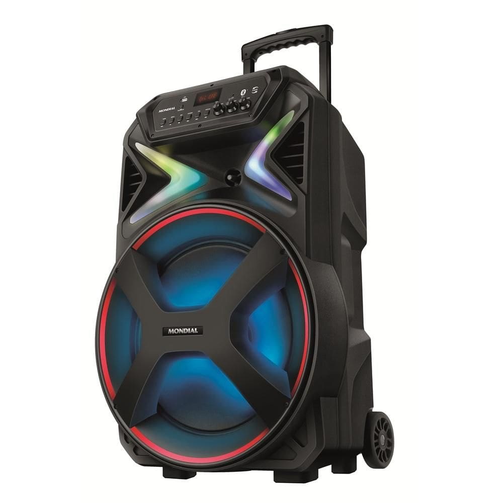 Caixa de Som Amplificada Connect Lights Mondial Preto/Vermelho 700W RMS Bivolt