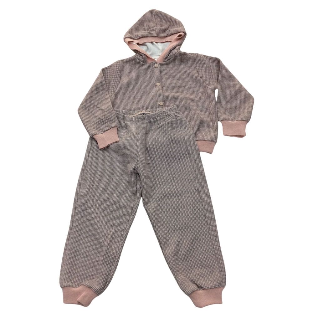 Conjunto Moletom fem infantil Noruega Rosa