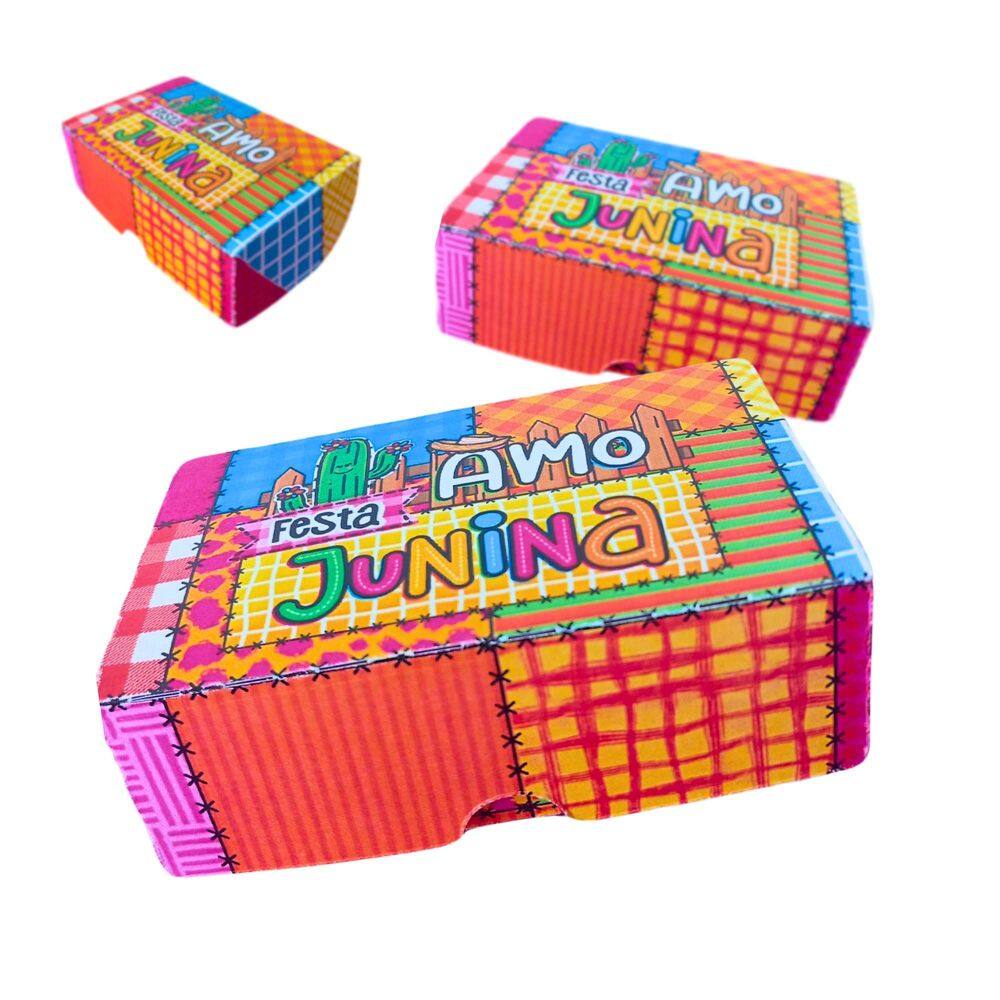 50 Caixinhas 3 Paçoquinhas Lembrancinha Festa Junina Arraia