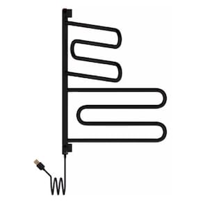 Toalheiro Elétrico Nóbile Articulado Preto Fosco 220V