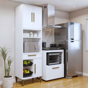 Cozinha Compacta João Pessoa 4 Portas 1 Gaveta Natural - Kaiki Móveis