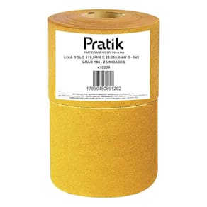 Lixa em Rolo Pratik Multiuso G-342 Grão 180 115mmx25m - Embalagem com 2 Unidades