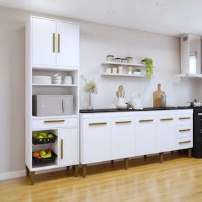 Cozinha Compacta Campo Grande 7 Portas 4 Gavetas Natural - Kaiki Móveis