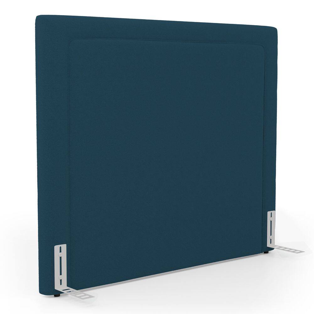 Cabeceira Cama Box Casal Padrão Alba 140cm com Frame Bouclé Azul Marinho - Desk Design