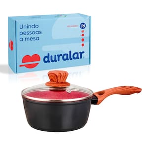 Panela Com Cabo Cerâmica Antiaderente N16 Red Marble Duralar