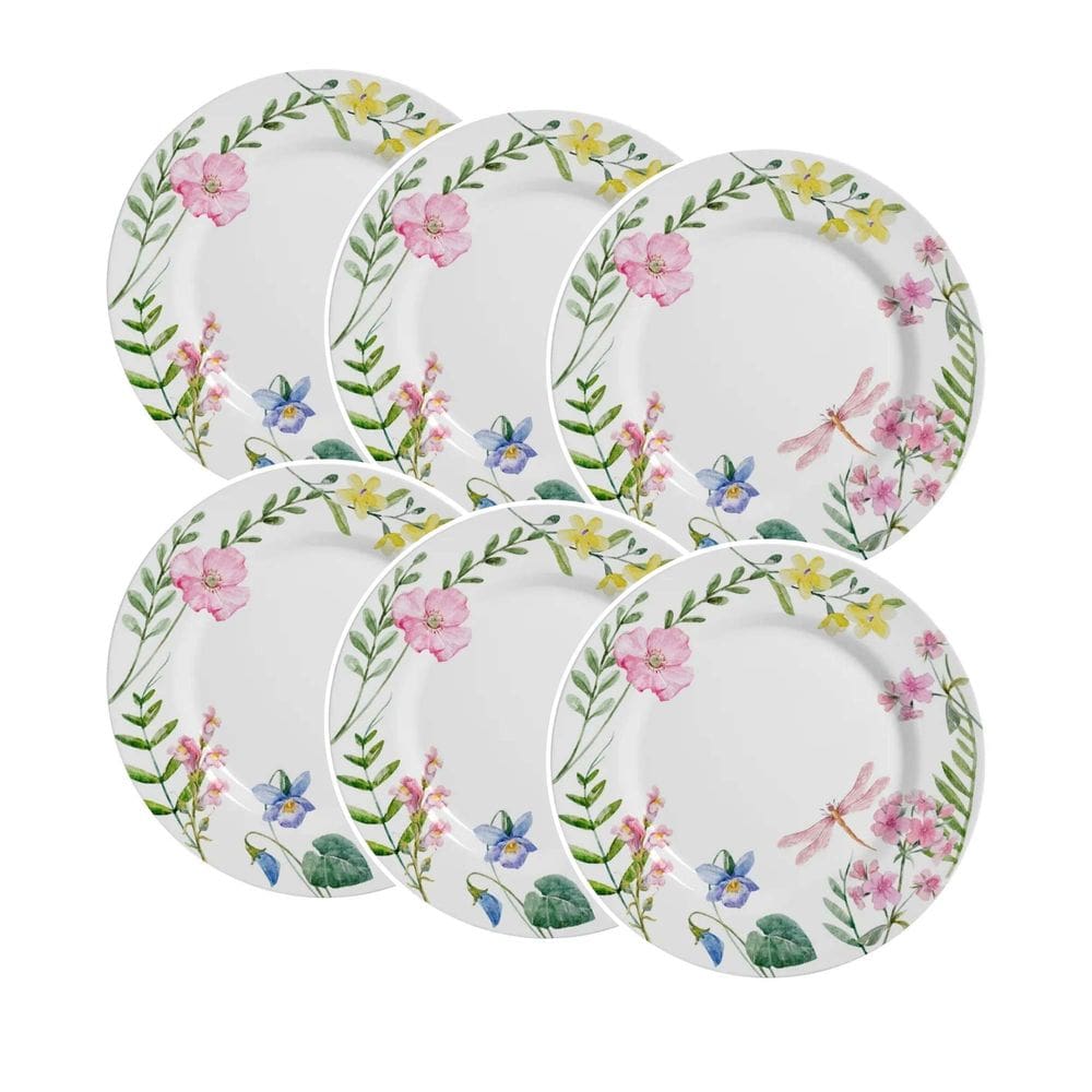 Conjunto de 6 Pratos Sobremesa de Cerâmica Lelis 21cm - Alleanza