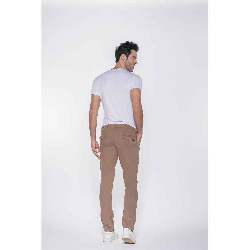 Calça Macaw  Sarja Lycra 7790 Bege Escuro [F075]