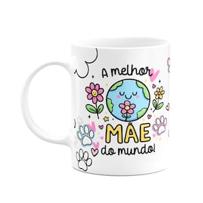Caneca Mães - A melhor mãe do mundo - Mãe de Gato