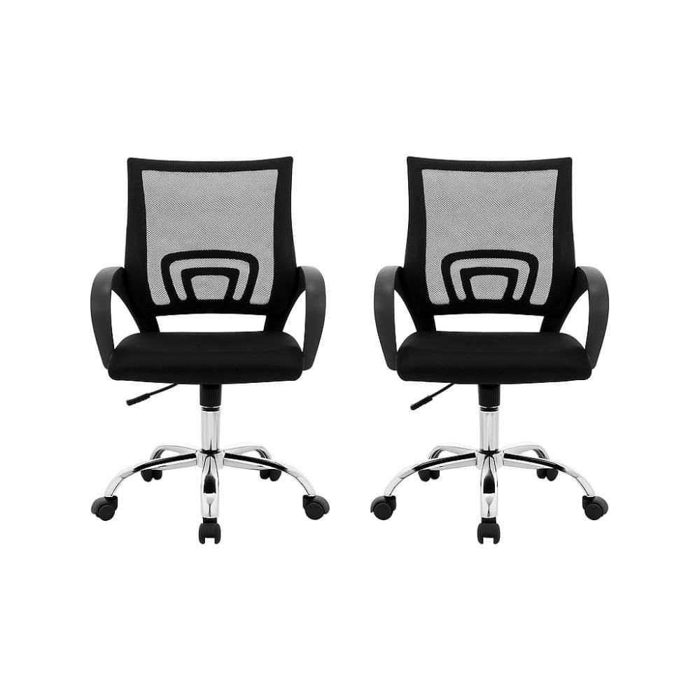 Conjunto 2 Cadeiras Escritório Office Arco Mesh Pret Conthey