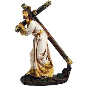 Escultura De Jesus Via Sagra Em Resina Estátua 15 Cm