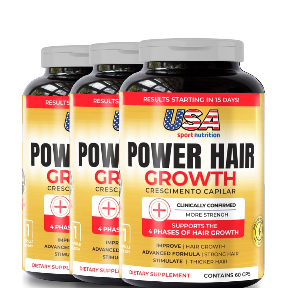 Crescimento Capilar ACELERADO - Power Hair Growth (180 Cap) - USA Sport Nutrition
