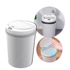 Lixeira Automática 5L com Sensor Capacitivo, Bateria Recarregável e Design Moderno – Ideal para Banheiro, Cozinha e Escritório