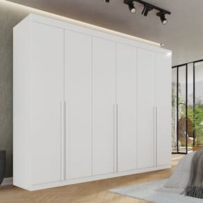 Guarda-roupa Casal 100% Mdf Florianopolis Branco Neve