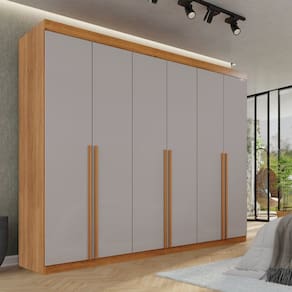 Guarda-roupa Casal 100% Mdf Florianópolis Cinamomo/Off White