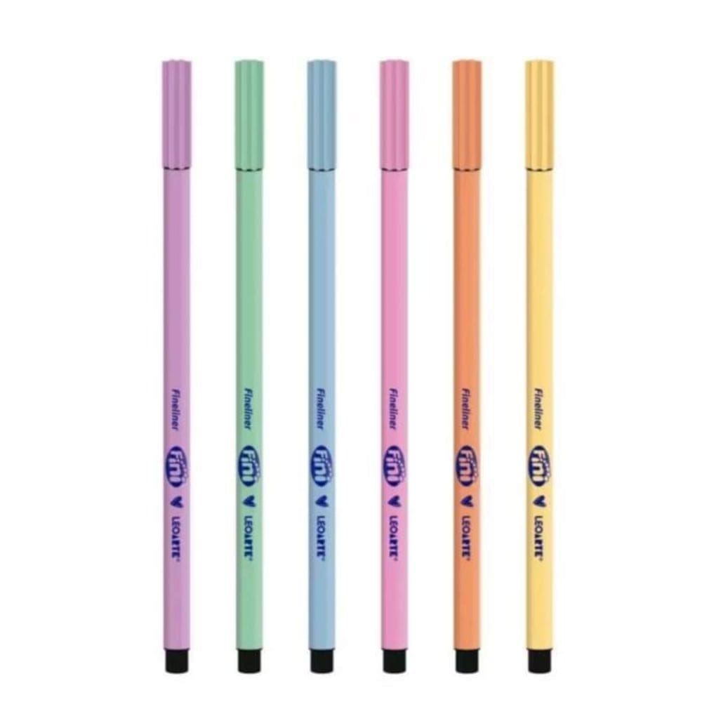 Caneta Marcador Fineliner Fini Candy Color Com 6 Tons Pastel