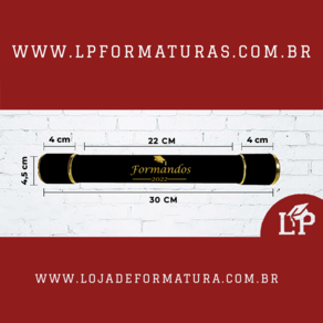 Canudo de formatura personalizado Formandos 2022 Preto