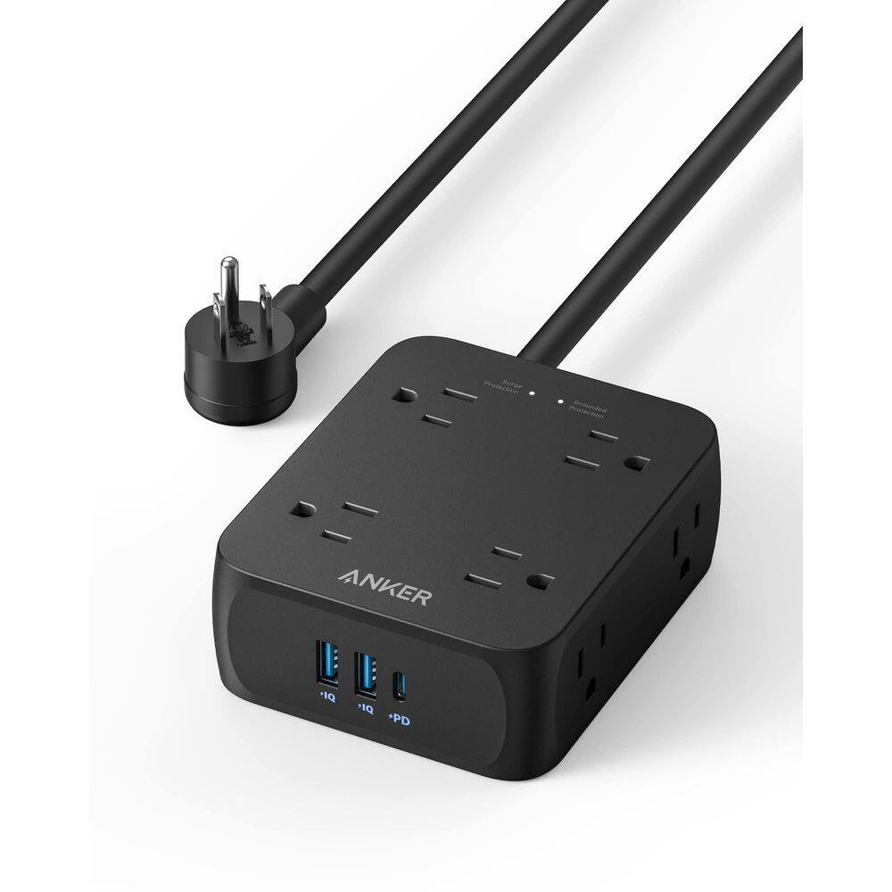 Faixa de alimentação Anker A9183 8 tomadas CA 2 USB-A 1 USB-C 20W