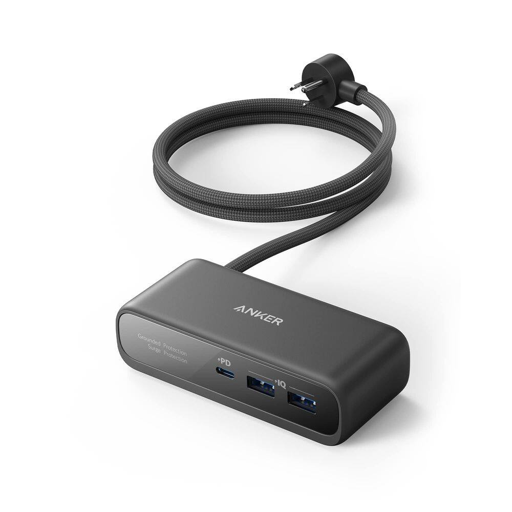 Power Strip Anker 521 com 3 tomadas e carregador USB C de 30 W