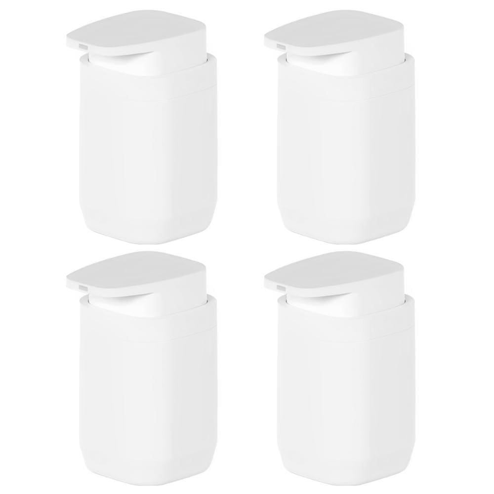 4x Porta Sabonete Líquido Banheiro 380ml Ou Aura Branco