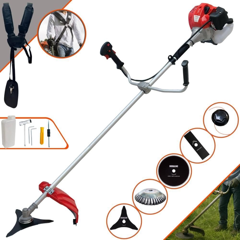 Roçadeira Profissional Anmax CG430P À Gasolina 43cc 2HP 5 Opções de Corte Com Lâmina 3 Pontas, Lâmina 80 Dentes e Escova de Aço EXTRA