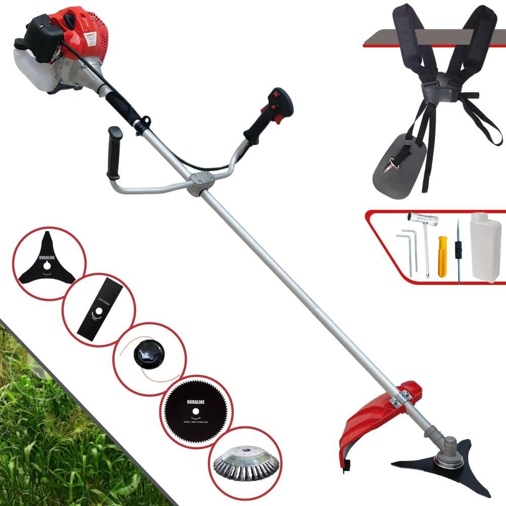 Roçadeira Aparador de Grama À Gasolina CG430P-TB 43cc 2HP Com Carretel e Faca 2 Pontas + EXTRA Faca 3 Pontas, Faca 80 Dentes e Disco Escova de Aço