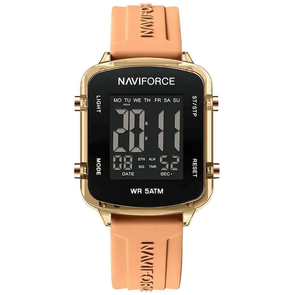 Relógio Unissex Digital Esportivo á Prova D´agua Pulseria Silicone Tela Display Lcd Casual Laranja