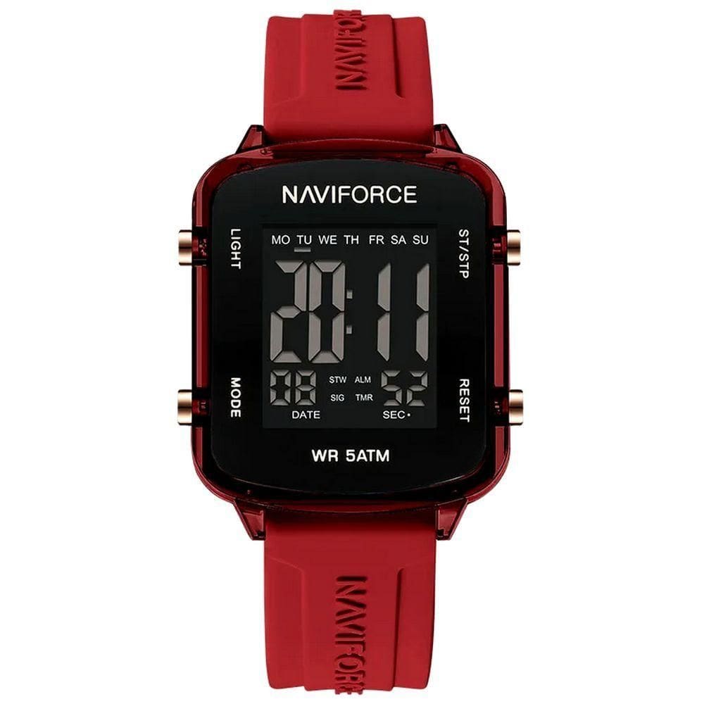 Relógio Unissex Digital Esportivo á Prova D´agua Pulseria Silicone Tela Display Lcd Casual Vermelho