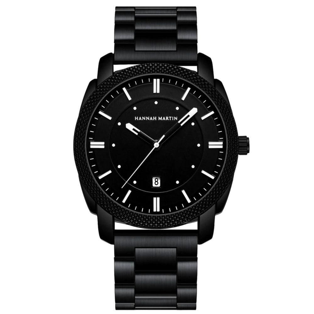 Relógio Quartzo Impermeável De Aço Inoxidável Masculino Esportivo Estilo Casual Preto