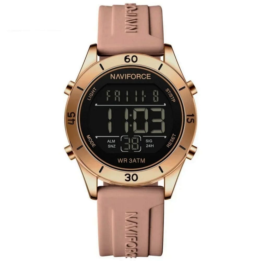 Relógio Feminino Esportivo Tela Lcd Digital Pulseira Silicone Impermeavel 3atm Nude