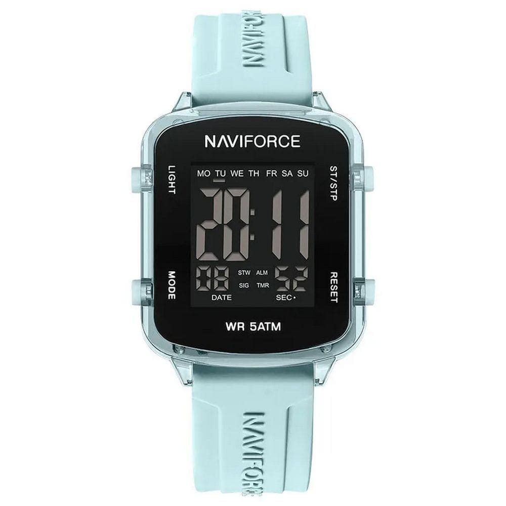 Relógio Unissex Digital Esportivo á Prova D´agua Pulseria Silicone Tela Display Lcd Casual Azul Claro
