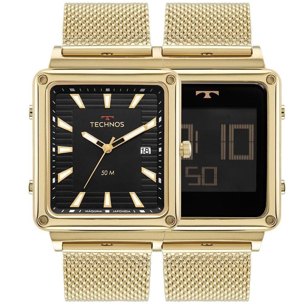 Relógio Technos Masculino Curvas Digiana Dourado - 1s13cv-1p 1s13cv-1p