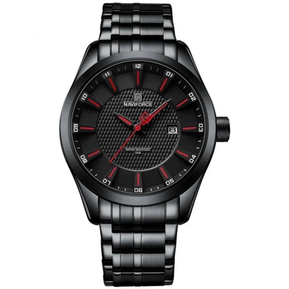 Relógio De Pulso Masculino Data Automática De Aço Inoxidável Esportivo Impermeavel Vermelho